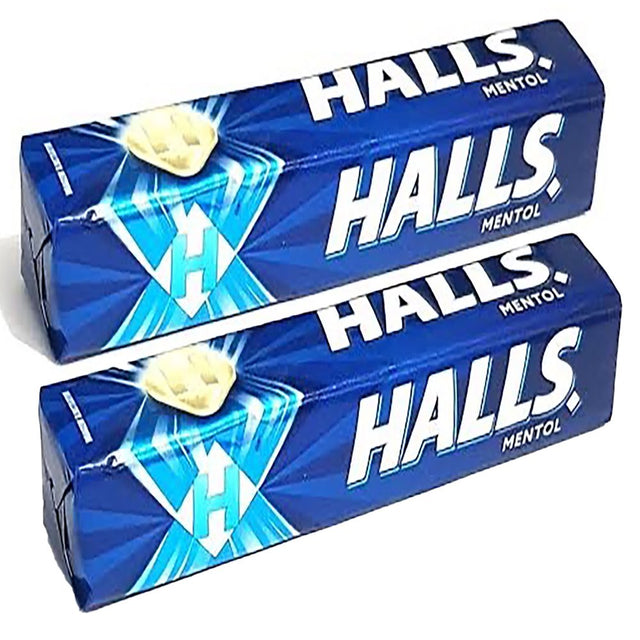 Halls Menthol / Mentol Throat Drops, Two Packs of 10 Drops (20 Total Drops)