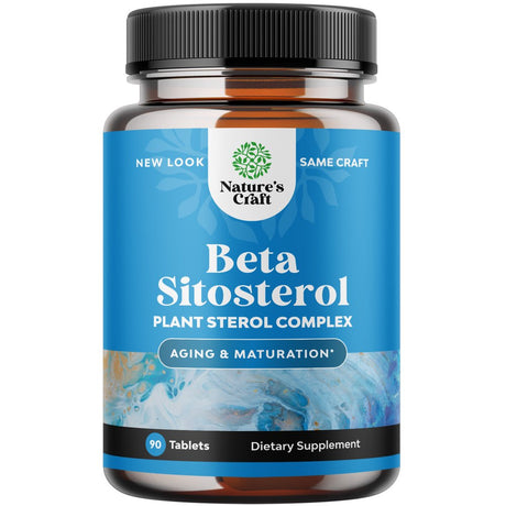 Natures Craft Plant Sterols Complex with Beta Sitosterol - 500Mg per Serving Beta-Sitosterol Sterols and Stanols Supplement for Heart Health and Prostate Support - 90 Tablets