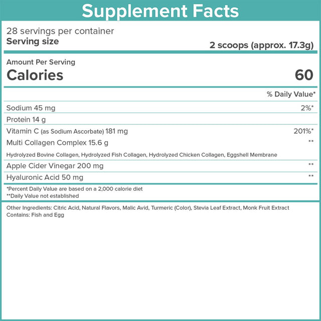 Skinnyfit Peach Mango Super Youth Collagen Powder Dietary Supplement, 28 Servings