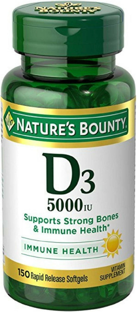 Nature'S Bounty Vitamin D-5000 IU Softgels, Maximum Strength 150 Ea (Pack of 6)