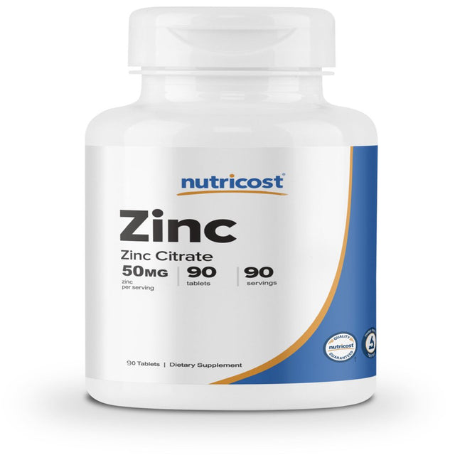 Nutricost Zinc 50Mg, 90 Tablets - Non-Gmo, Gluten Free Supplement