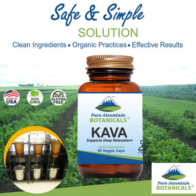 Kava Kava Root Extract Capsules Kosher Vegan Herbal Supplements (90 Caps) (400 Mg)