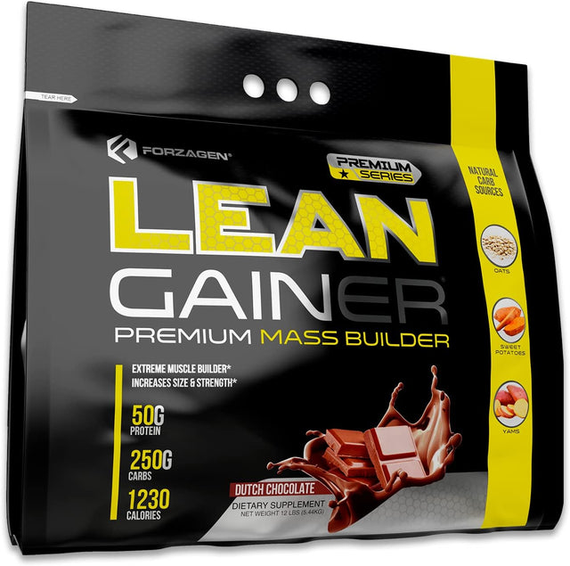 FORZAGEN Lean Muscle Mass Gainer Protein Powder Chocolate Flavored, High Calorie Protein Powder Mass Weight Gainer for Men & Women, Proteinas Para Aumentar Masa Muscular Para Hombre Y Mujer, 12 Pounds