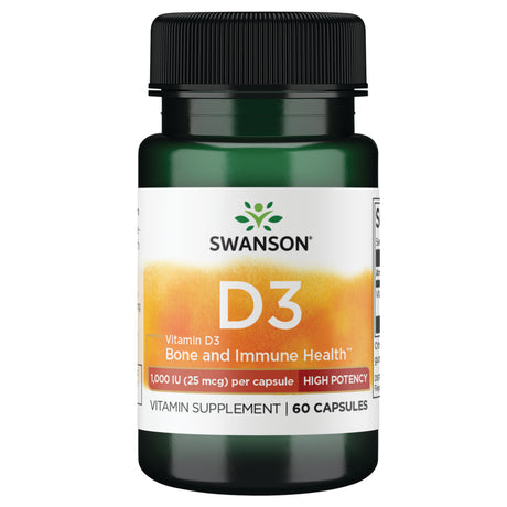 Swanson Vitamin D3 - High Potency 1,000 Iu 60 Capsules