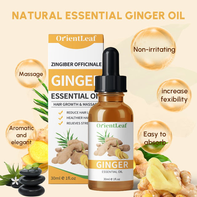 Orientleaf Ginger Massage Oil, Lymphatic Detox Ginger Oil, Belly Drainage Ginger Oil, Slimming Tummy Ginger Oil, Essential Oil for Lymphatic Drainage, Swelling, Massage Ginger Oil, Christmas Gift Kit