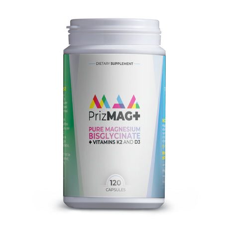 ITL Health MAG365 Prizmag plus Pure Magnesium Bisglycinate Pullulan Vegan Capsules | Including Vitamin K2 and D3 | Support Healthy, Normal Bones, Teeth and Nervous System | 90 Count