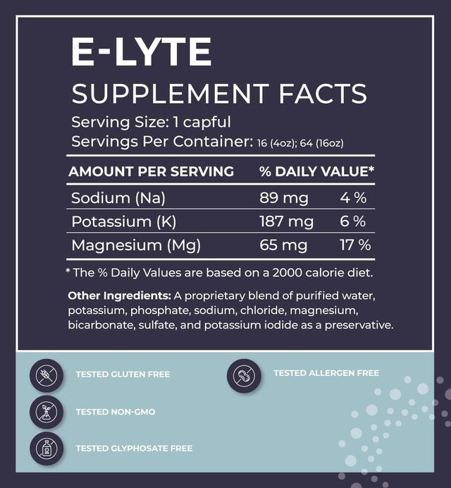 Bodybio Electrolytes for Hydration - 4 Oz Concentrate | No Sugar | No Calories | Keto Electrolytes | Dehydration Recovery W. Magnesium + Potassium + Sodium | Relieves Cramps | Elyte