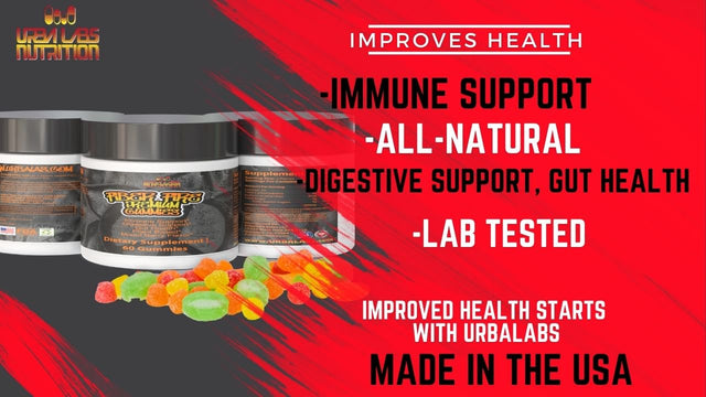 Urbalabs Fiber Supplement Gummies Prebiotic Digestive Health Supports Regularity Gut Health