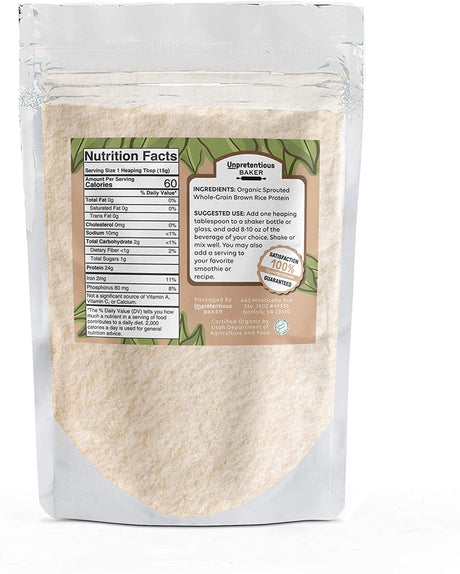 Unpretentious Baker Organic Rice Protein Powder, 3 Lb, Vegan & Gluten-Free Alternative to Whey or Soy Protein