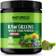 NATURELO Raw Greens Superfood Powder - Unsweetened - Boost Energy, Detox, Enhance Health - Organic Spirulina - Wheat Grass - Whole Food Nutrition from Fruits and Vegetables - 30 Servings