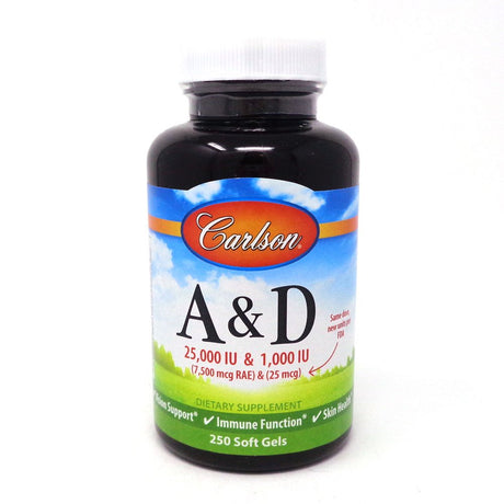 Carlson Vitamins a & D 25000 / 1000 IU - 250 Softgels