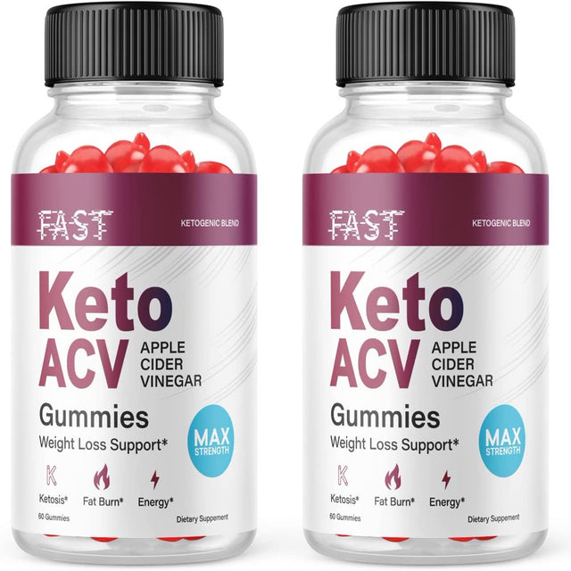 (2 Pack) Fast Keto ACV Gummies - Supplement for Weight Loss - Energy & Focus Boosting Dietary Supplements for Weight Management & Metabolism - Fat Burn - 120 Gummies