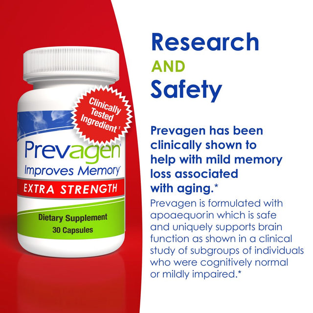 Prevagen Improves Memory - ES 20Mg, 30 Capsules, with Apoaequorin & Vitamin D Brain Supplement for Brain Health, Supports Healthy Brain Function