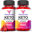 (2 Pack) Transform Keto ACV Gummies - Supplement for Weight Loss - Energy & Focus Boosting Dietary Supplements for Weight Management & Metabolism - Fat Burn - 120 Gummies