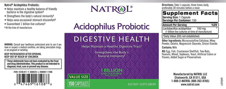 Natrol Acidophilus Probiotic Capsules 150 Ea (Pack of 3)