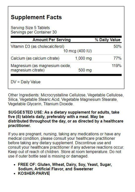 Solgar Calcium Magnesium with Vitamin D3 150 Tabs