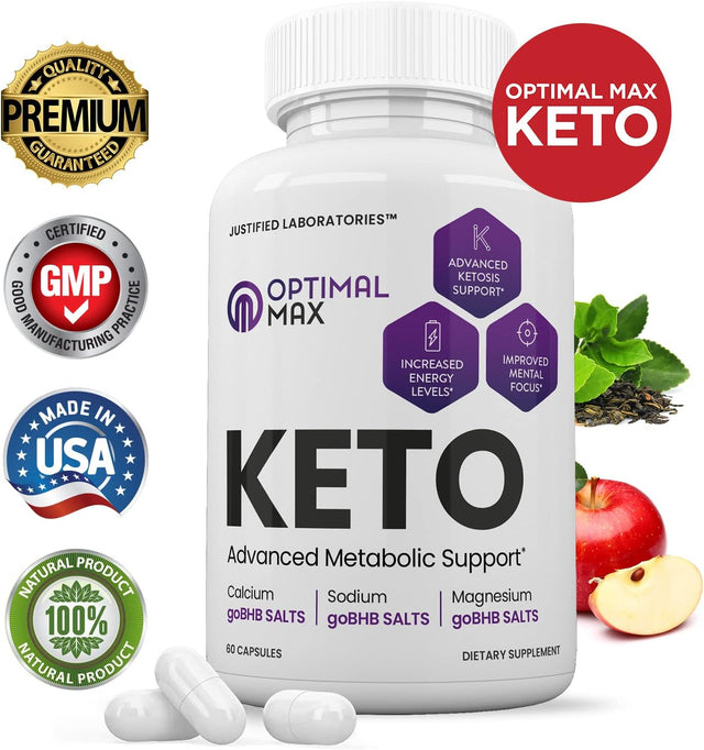 (3 Pack) Optimal Max Keto Pills Includes Apple Cider Vinegar Patented Gobhb® Exogenous Ketones Advanced Ketogenic Supplement Ketosis Support for Men Women 180 Capsules