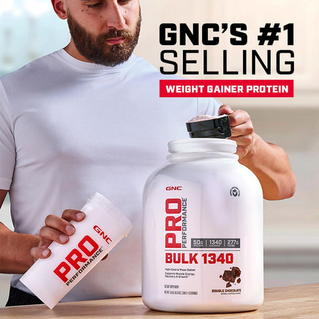 GNC Pro Performance Bulk 1340 - Double Chocolate, 9 Servings, Supports Muscle Energy, Recovery and Growth,Cream