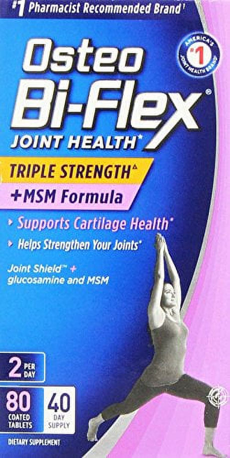 Osteo Bi-Flex Joint Health Triple Strength + MSM Formula 80 Tablets