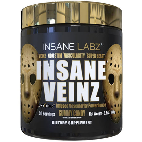 Insane Labz Insane Veinz GOLD, Non Stim Nitric Oxide Boosting Pre Workout, Gummy Candy