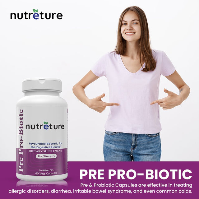 NUTRETURE Prebiotics and Probiotics for Women | Vaginal Probiotics | Womens Probiotic | 60 Capsules of Women Probiotic | 50 Billion Cfu