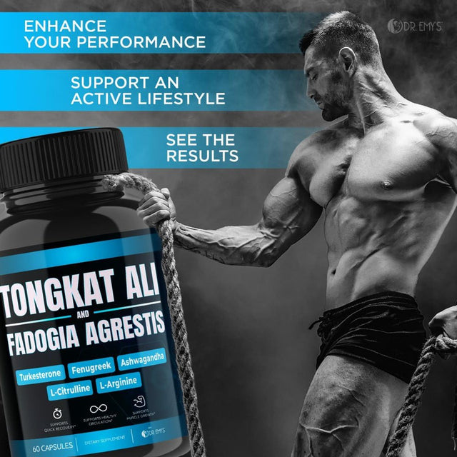 (2 Pack) Tongkat Ali Fadogia Agrestis Nitric Oxide Booster Supplement L Arginine Citrulline Pre Workout for Men with Fenugreek Turkesterone - Ashwagandha(120 Count)