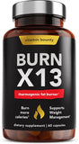 Vitamin Bounty Burn X13 - Thermogenic Fat Burner, Fat Burner for Men, Fat Burners for Women, Thermogenic Warming, Support Muscle Growth, Pumps, Vascularity, and Energy Levels - 60 Capsules