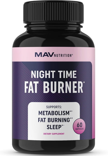 MAV NUTRITION Weight Loss Pills Night Time Fat Burner for Women & Men | Sleep Aid Diet Pills, Appetite Suppressant, Metabolism Boost, Carb Blocker; 60 Count