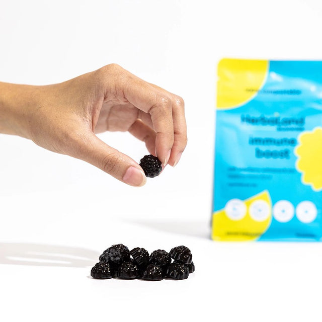 Herbaland - Immune Boost Gummies for Adults - Vegan Vitamin Supplement, Raspberry Lemon Flavor