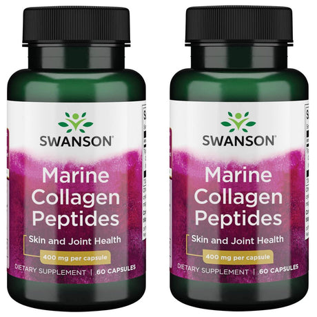 Swanson Type I Hydrolyzed Marine Collagen Peptides 400 Mg 60 Caps 2 Pack