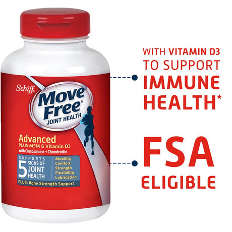 Move Free Advanced plus MSM and Vitamin D3, 80 Tablets