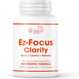 Ez-Focus 'Clarity' Brain Booster Supplement for Men and Women Promotes Clarity, Focus and Memory, Brain Supplement for Students Professionals Trainer Artist Athletes-90 Ct