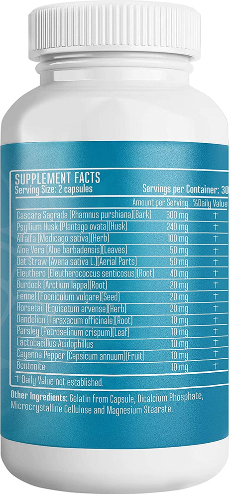 Berry Gen: Detox Herbal Supplement with Probiotics, Aloe Vera, Psyllium Husk, and Parsley - 60 Capsules - Natural Formula - Supports Digestive System - Made in the USA