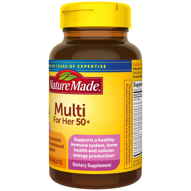 Nature Made Multivitamin for Her 50+ with No Iron Tablets, Women'S Multivitamin, 90 Count