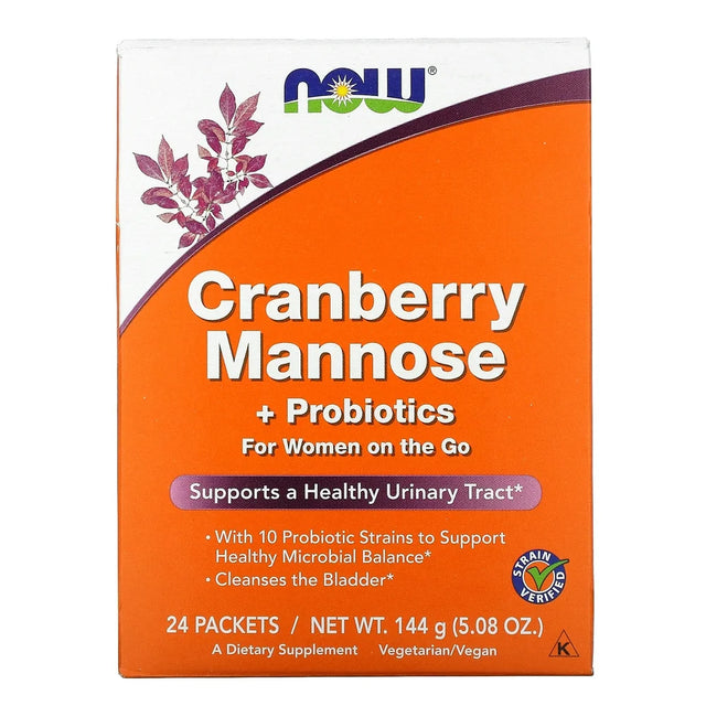 Cranberry Mannose + Probiotics 24 Packets by NOW Foods