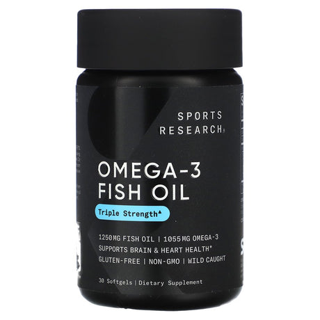 Sports Research Omega-3 Fish Oil, Triple Strength , 30 Softgels