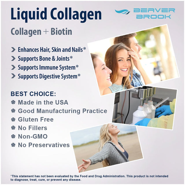 Beaver Brook Liquid Collagen 8,000Mg + Biotin - 16Oz