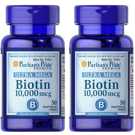 Puritan'S Pride 2 Pack of Biotin 10,000 Mcg Puritan'S Pride Biotin 10,000 Mcg-50 Softgels