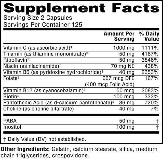 Twinlab Stress B-Complex Caps - 250 Capsules Vitamin B