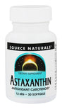 Source Naturals - Astaxanthin Antioxidant Carotenoid 12 Mg. - 30 Softgels