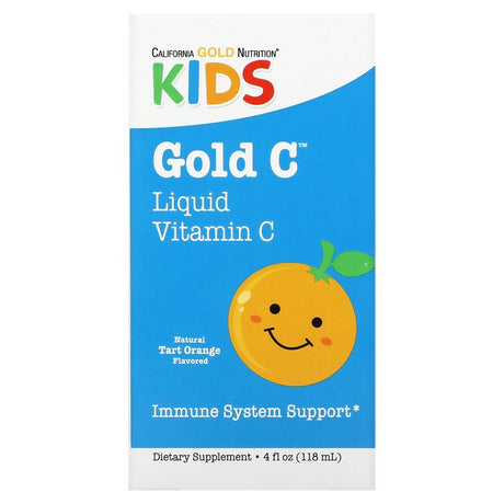 California Gold Nutrition KIDS Gold C, Liquid Vitamin C, Tart Orange Flavor, 4 Fl Oz (118 Ml)