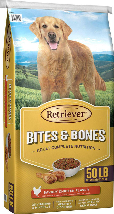 Retriever Bites and Bones Adult Skin and Coat Chicken Recipe Dry Dog Food, 50 Lb. Bag