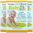 California Gold Nutrition Baby Vitamin D3 Liquid, 10 Mcg (400 IU), 0.34 Fl Oz (10 Ml), 3 Pack