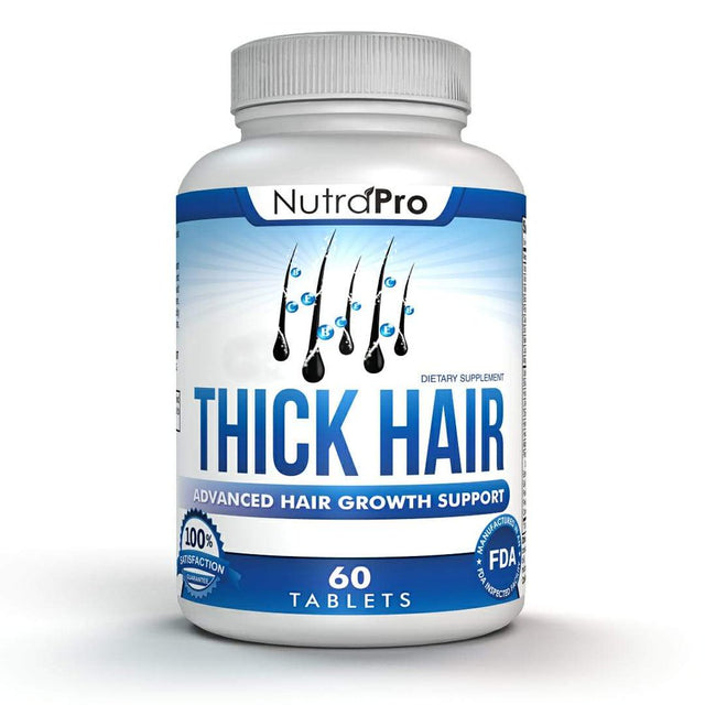 Nutrapro Thick Hair Growth Vitamins–Anti Hair Loss Supplements with DHT Blocker Stimulates Faster Hair Growth for Weak, Thinning Hair