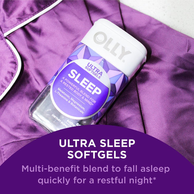 OLLY Ultra Strength Sleep Softgel, Melatonin Sleep Aid, Magnesium, L-Theanine, 60 Ct