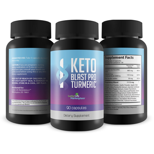 Keto Blast Pro Turmeric - Premium Keto Friendly Turmeric Supplement - Support Reduced Inflammation - Support Balanced Blood Sugar - Natural Antioxidant Formula