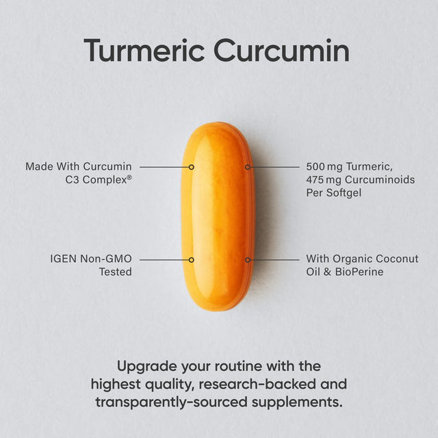 Turmeric Curcumin C3¬Æ Complex (500Mg) Enhanced with Black Pepper & Organic Coconut Oil for Better Absorption; Non-Gmo & Gluten Free (60 Liquid Softgels)