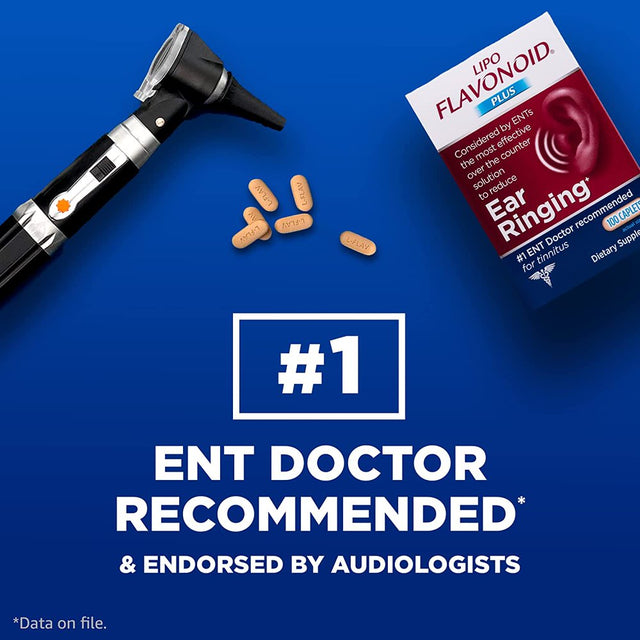 Lipo-Flavonoid plus Ear Health Supplement | 500 Caplets | #1 ENT Doctor Recommended for Ear Ringing | Most Effective over the Counter Tinnitus Treatment