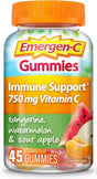 Emergen-C Vitamin C Gummies Tangerine, Watermelon and Sour Apple Flavor - 45 Gum