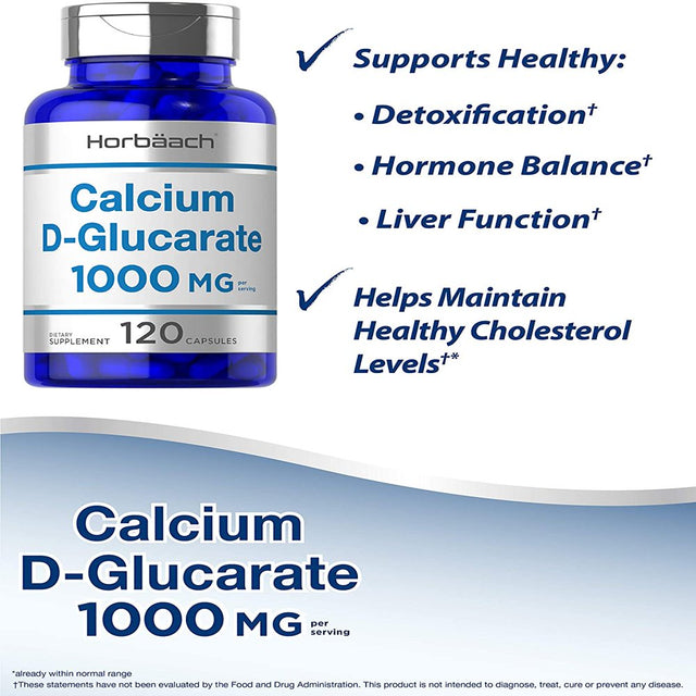 Calcium D Glucarate 1000Mg | 120 Capsules | Non-Gmo, Gluten Free Supplement | by Horbaach